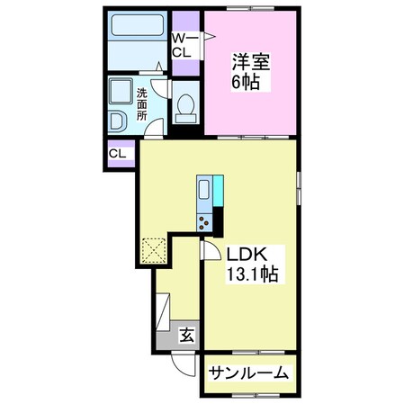 サンヴェール大芝Ⅲ　Cの物件間取画像